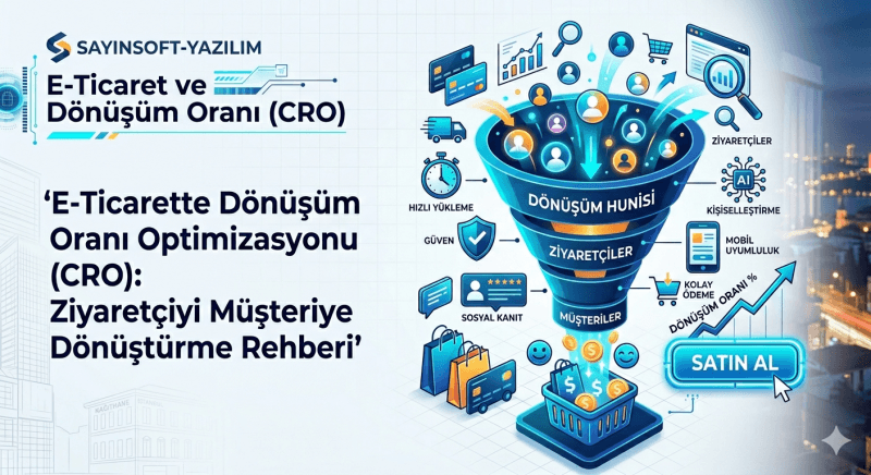 sayinsoft e-ticaret cro donusum hunisi ve SEO optimizasyonu infografik